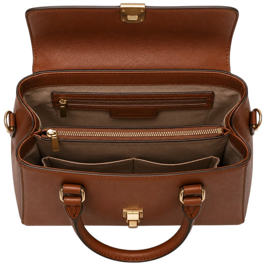 Cevoria Women's Classic Brown Satchel Handbag