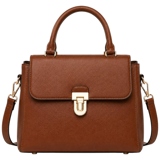 Cevoria Women's Classic Brown Satchel Handbag