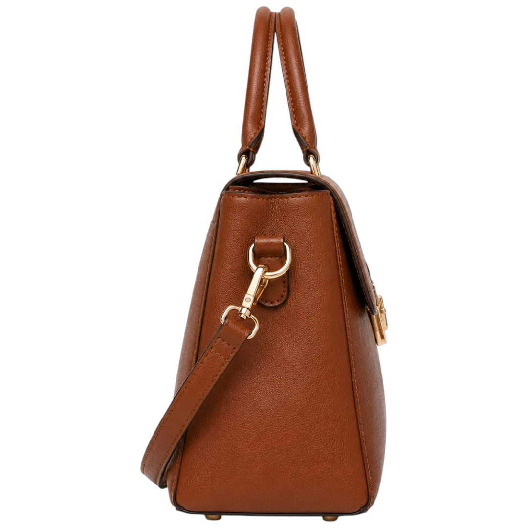 Cevoria Women's Classic Brown Satchel Handbag