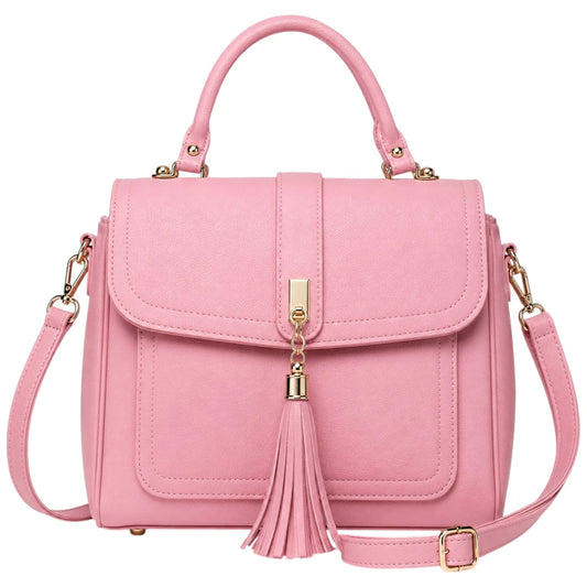 Cevoria Women's Elegant Pink Top Handle Satchel Handbag