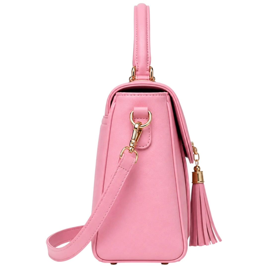 Cevoria Women's Elegant Pink Top Handle Satchel Handbag