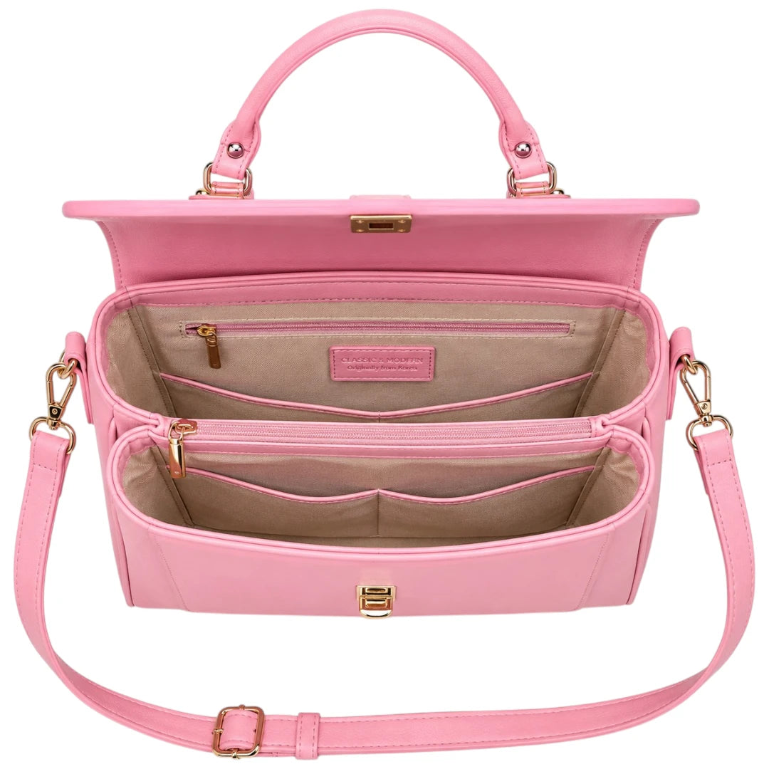 Cevoria Women's Elegant Pink Top Handle Satchel Handbag